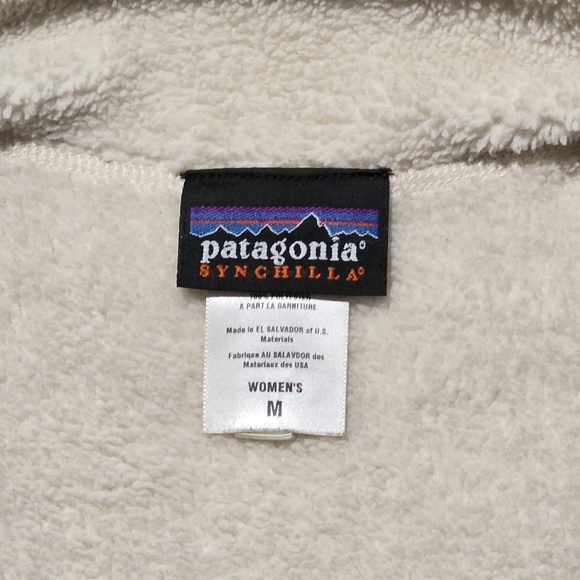 Patagonia Synchilla Full Zip Fleece Jacket Women's Medium Cream Ivory Gorpcore - Picture 2 of 12